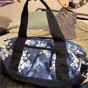 LL Bean Blue Floral Duffle Bag